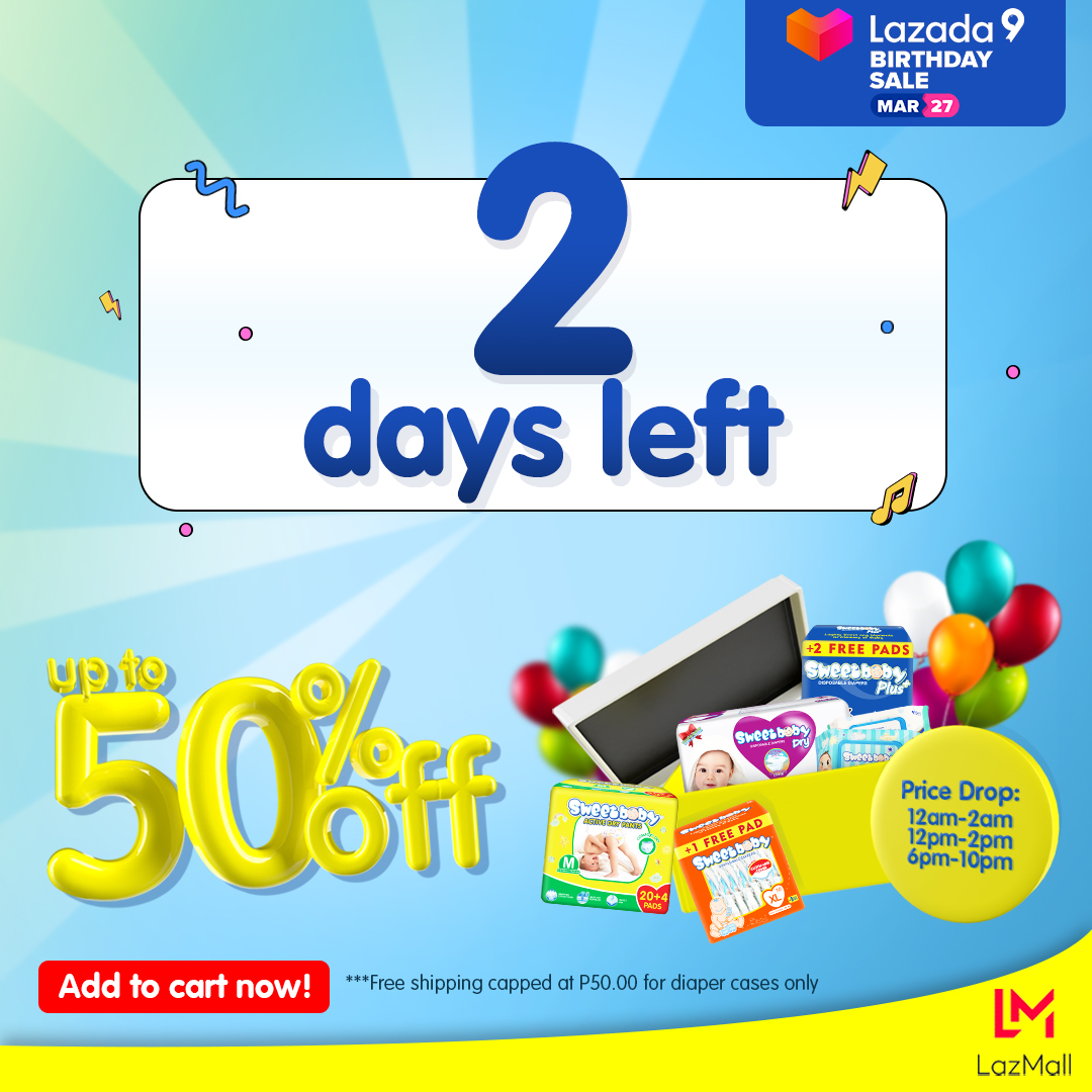 SweetBabyMain's tweet photo. 2 DAYS TO GO! for #LazadaSurpriseBirthdaySale on March 27. Make sure to add to cart now to get the best discount possible. 

Add to cart here, hurry! 🛒 https://t.co/8l5sayrxVK

#SweetBaby #YouCanCountOn #LazadaPH #Lazada9Birthday https://t.co/gNJyBMWcWG