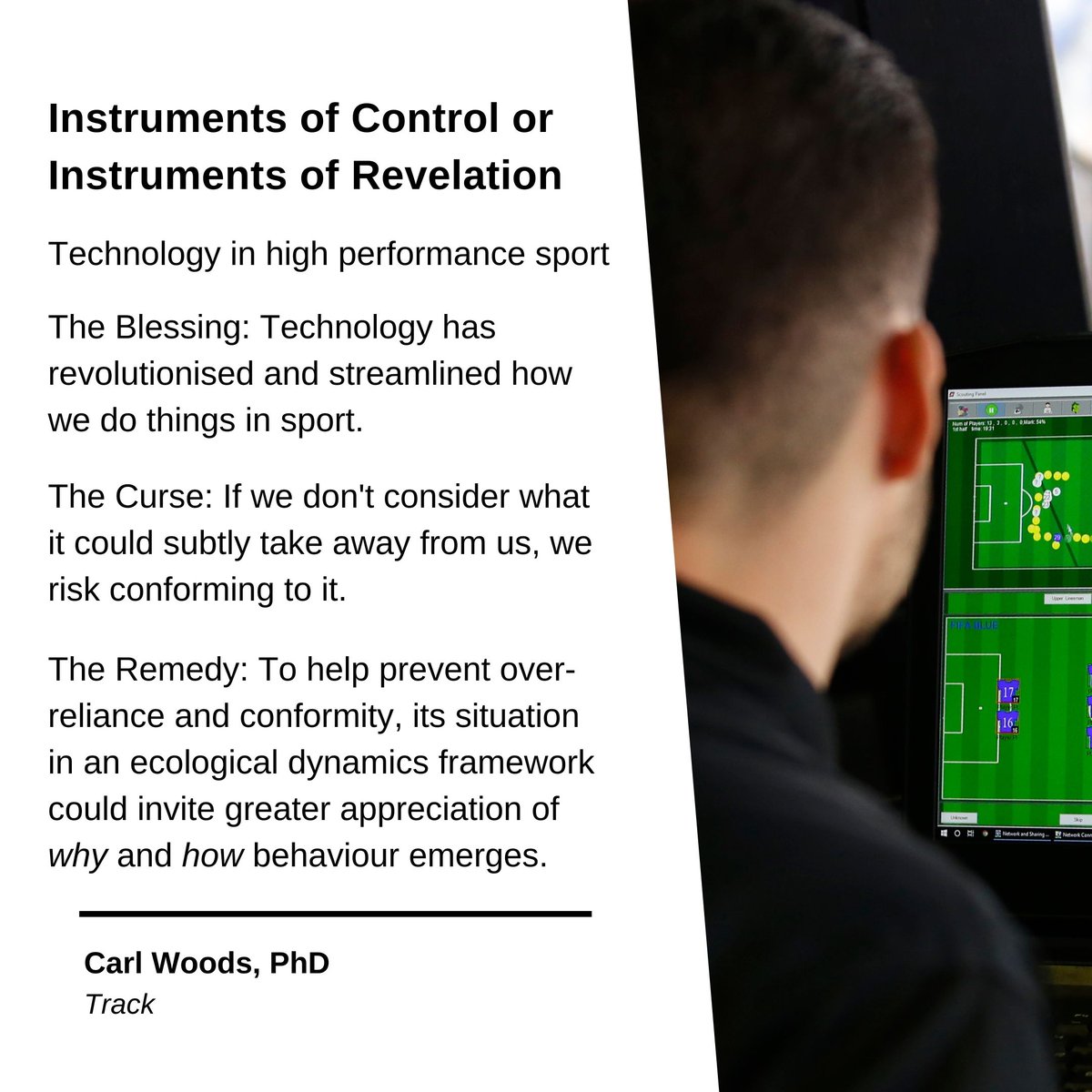 TCG_Advisory's tweet image. Are we more skilful practitioners and applied scientists because of technology use in sport? Perhaps not…

Dr @CarlWoods25 discusses the use of technology in sport and how its use can be a blessing, a curse and a remedy. trackvu.com/blog/instrumen…