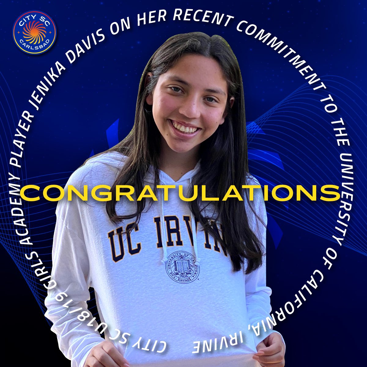 ourcitysc's tweet photo. Excited to see another player choose her path into college soccer. Congrats Jenika! #OurCity #HerPath https://t.co/S7rCQSD5yE