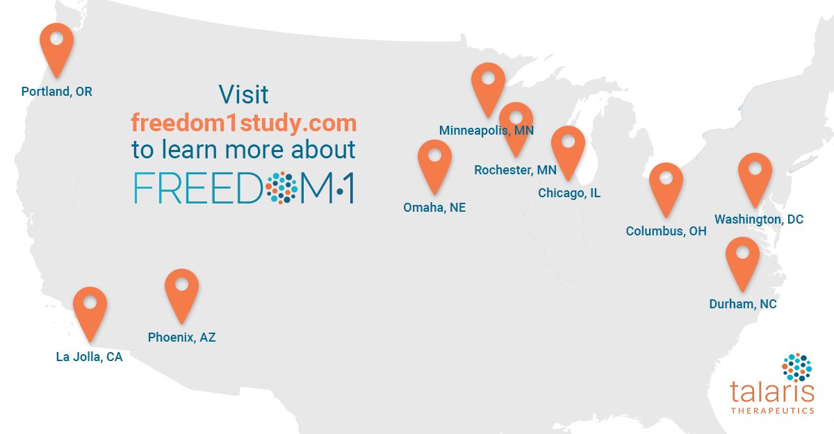 TalarisTx's tweet photo. We’re now enrolling patients in the #FREEDOM1 trial in #livingdonor #kidneytransplant recipients at ten sites around the U.S. To find a location near you, visit: https://t.co/Rq0zsl7R2w https://t.co/e3RryAdyAk