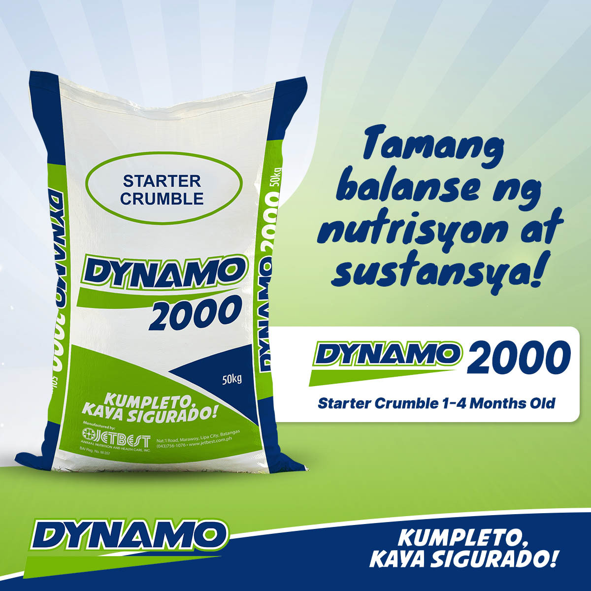 JetStarFeeds's tweet photo. Ang Dynamo 2000 Starter Crumble ay may tamang balanse ng sustansya na kailangan ng inyong mga alaga. Ang nutrisyon na taglay nito ay kumpleto base sa pangunahing pangangailangan ng mga manok kaya't sigurado ka dito! 🌟

-

#Dynamo #KumpletoKayaSigurado #tuloyangalaga #poultry https://t.co/X5wXmbfUMv