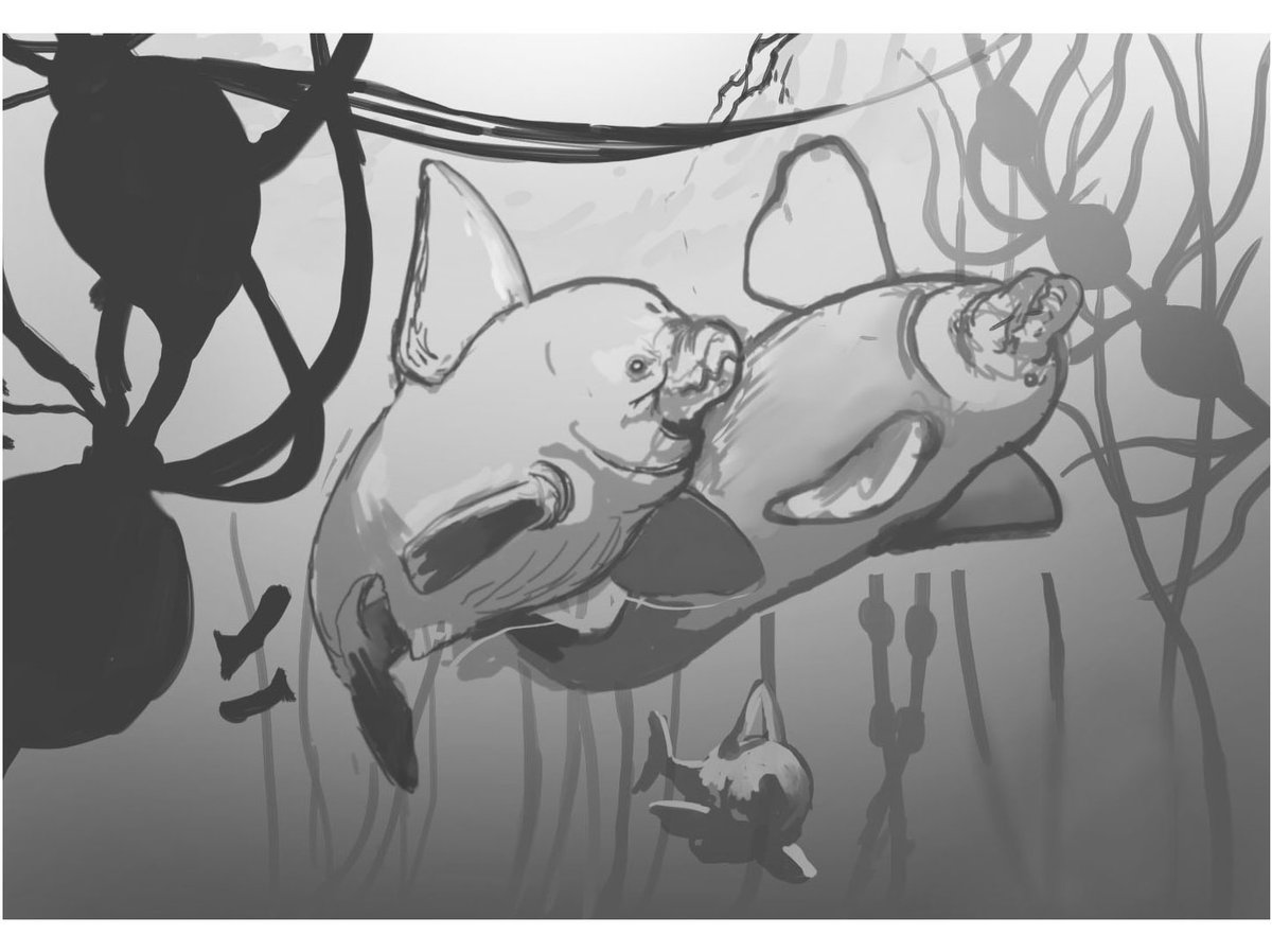 RaulRamosArt's tweet photo. Continuing from my post last week. After designing the creatures I went on to do a couple rounds of roughs. Selected rough Is enlarged and flipped.
#creaturedesign #evolutionproject #speculativeevolution #evolution #speculative #evolutionanimation #education #biology https://t.co/6TTHFRxSPl