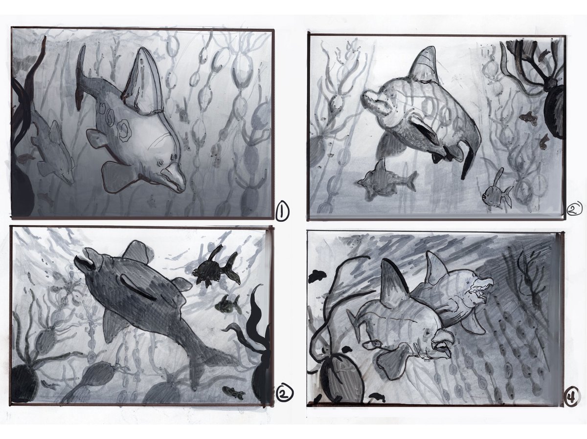 RaulRamosArt's tweet photo. Continuing from my post last week. After designing the creatures I went on to do a couple rounds of roughs. Selected rough Is enlarged and flipped.
#creaturedesign #evolutionproject #speculativeevolution #evolution #speculative #evolutionanimation #education #biology https://t.co/6TTHFRxSPl