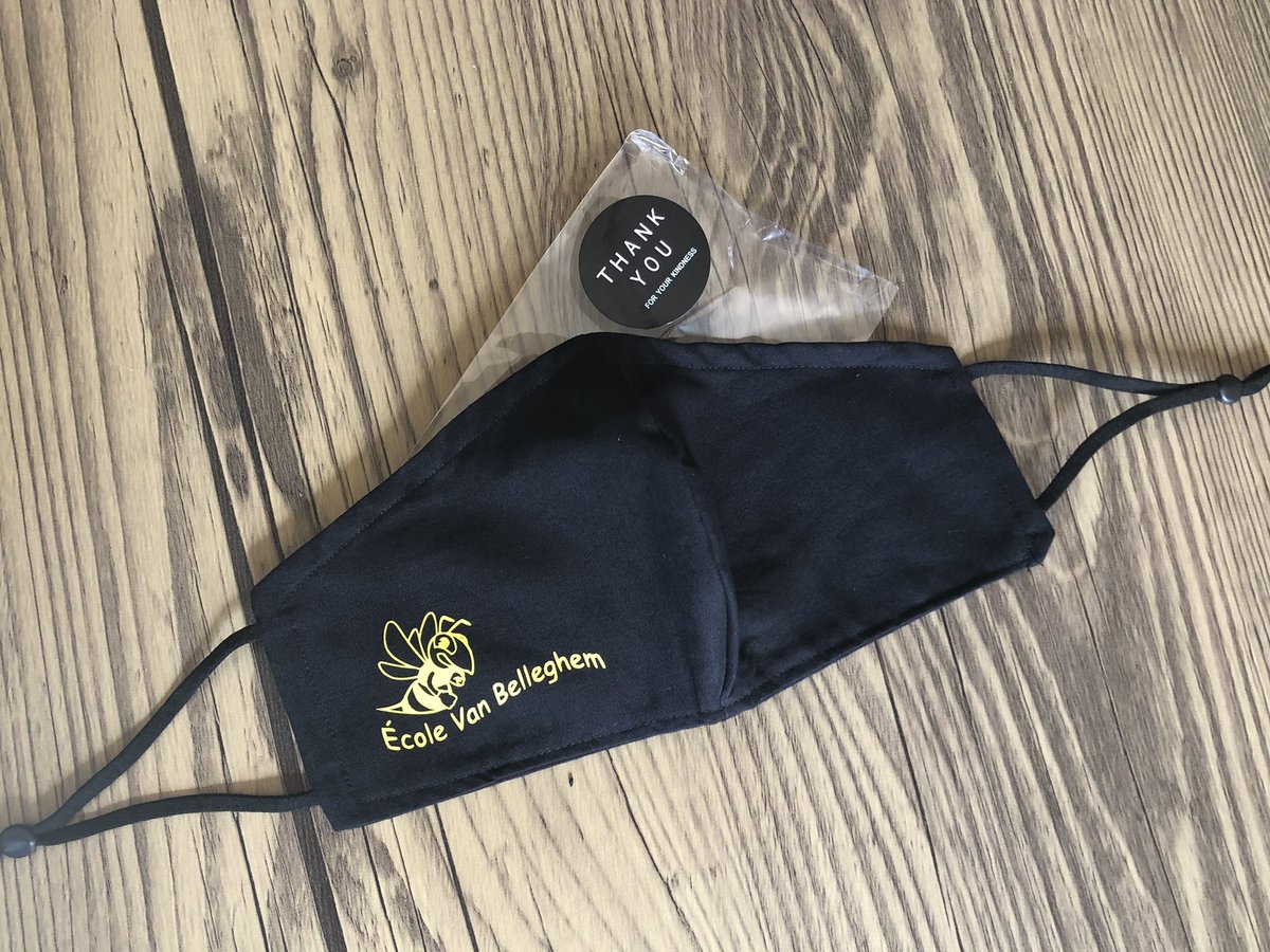 evbpac's tweet photo. We are so grateful for everything the Van B staff does every day for our children! 💛 We hope they wear these masks with school pride and hopefully someday they will simply be souvenirs of this unique time! @LRSDschoolboard @belleghemLRSD https://t.co/Wy7LEtbiy0