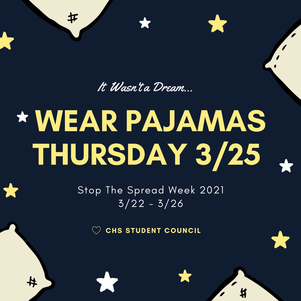 #StopTheSpread Continues! Unfortunately, this past year wasn’t a dream but we can prevent this from becoming worse, by wearing our mask, washing our hands, and socially distance. It wasn’t a dream, so wear PJ’s Tomorrow! 
 #MaskUpChargers #Itwasntadream