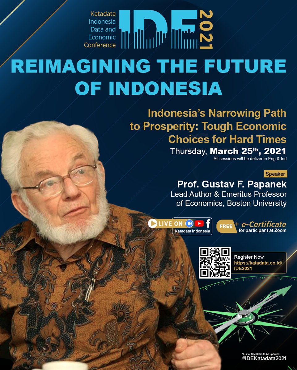 KATADATAcoid's tweet photo. Katadata proudly presents Indonesia Data and Economic Conference 2021: 

REIMAGINING THE FUTURE OF INDONESIA

Join us for our final day!  Join us as we bring to the stage our final line-up of renowned speakers and the most current topics.  
#IDEKatadata2021 https://t.co/hqZehsg9EJ