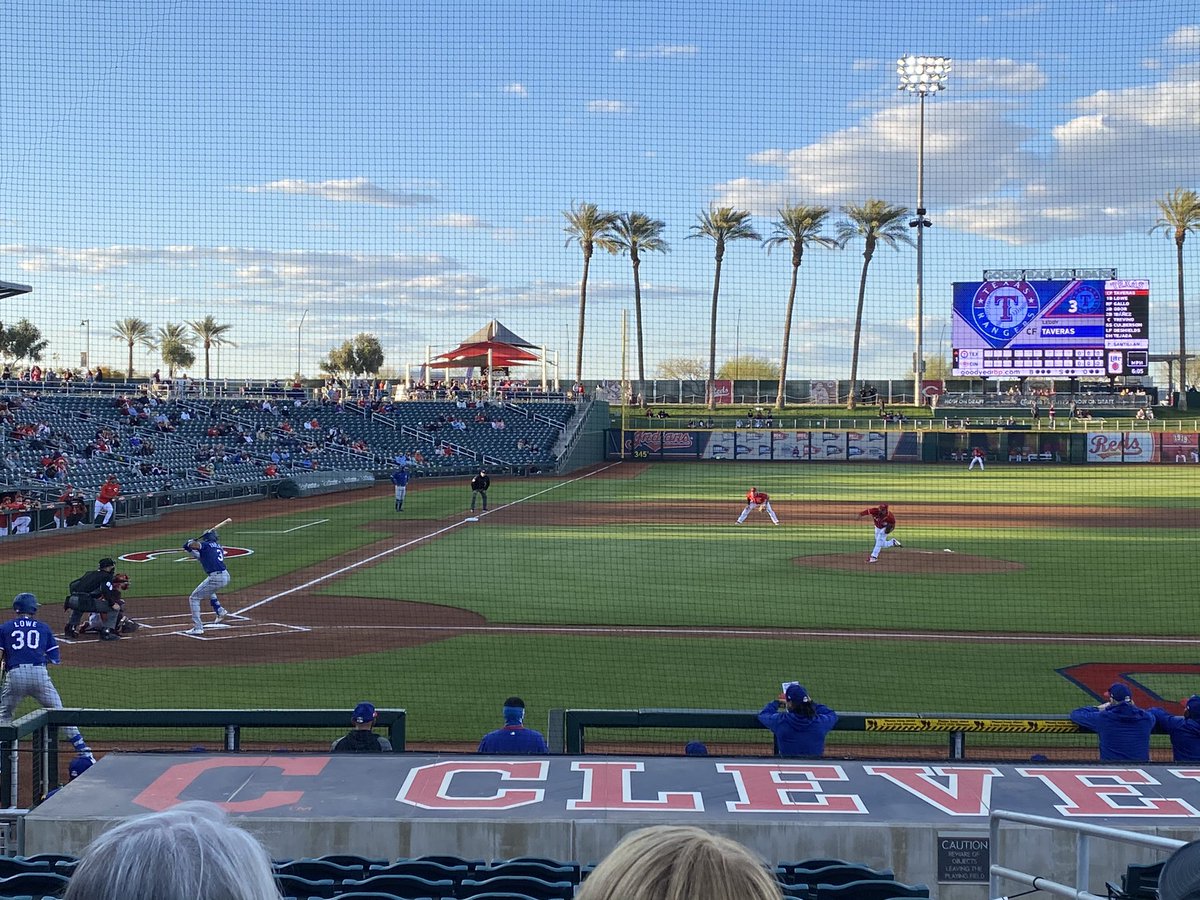 kbuckley13's tweet photo. Game 3. Rangers vs Reds #AZSpringTraining https://t.co/F7WcLpJRwc