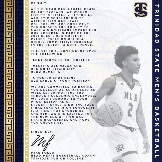 DJ Smith (@deangilo_smith) on Twitter photo Blessed to receive an offer from <a href="/tscmbb/">Trinidad State Basketball</a> 🙏🏽‼️<a href="/CoachDrewRiley/">Andrew Riley</a> <a href="/coachfolda/">mike folda</a> Blessed to receive an offer from <a href="/tscmbb/">Trinidad State Basketball</a> 🙏🏽‼️<a href="/CoachDrewRiley/">Andrew Riley</a> <a href="/coachfolda/">mike folda</a>