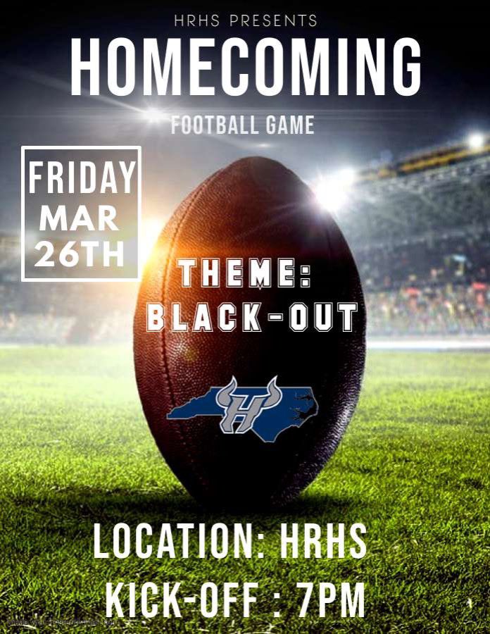 NEW THEME: Friday’s game at home will now be blackout!! We can’t wait to see you at the game! Happy homecoming! ⬛️ #hornsup #gobulls <a href="/hrhsbulls/">Hickory Ridge Ragin’ Bulls 🤘🏻</a> <a href="/HRHSstuco/">Ragin' Nation</a>
