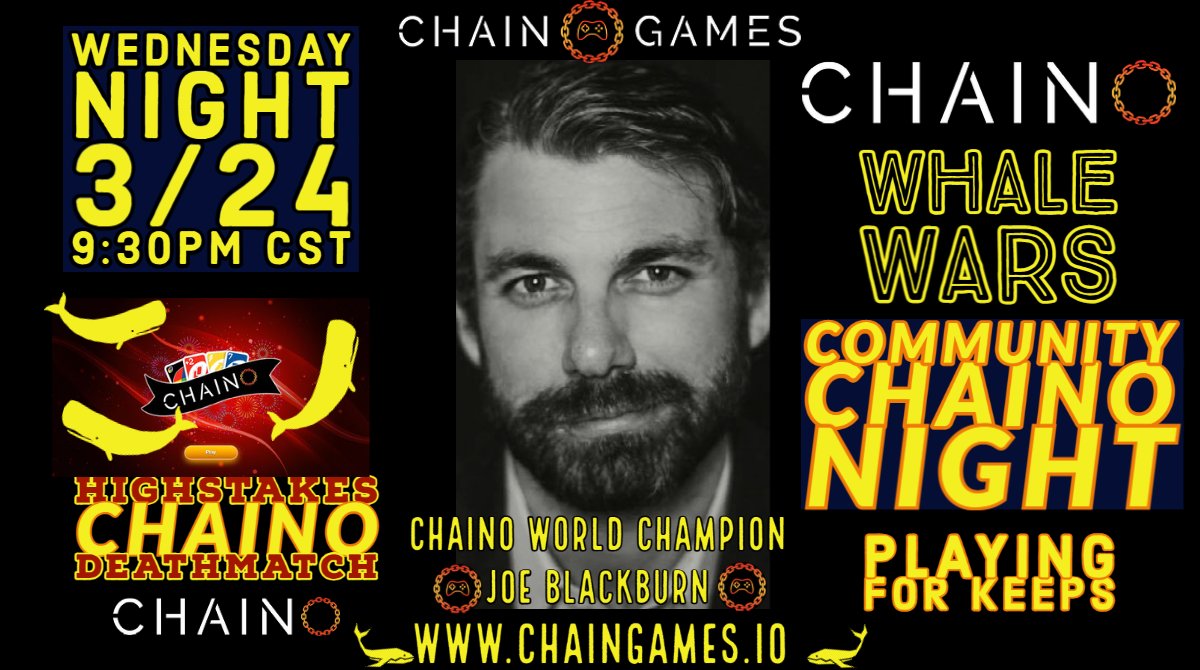 RealChainGames's tweet photo. It's community #CHAINO game night tonight at 9:30CST 🎮
Join us live on @YouTube & @Twitch 🎥
#blockchain #gaming #eth #ethereum $MATIC @0xPolygon #layer2 #web3 $ETH $btc #bitcoin #btc
👇
https://t.co/8AzfuwkVKi
https://t.co/N2TGUVrJJF https://t.co/r6rfQOfspK