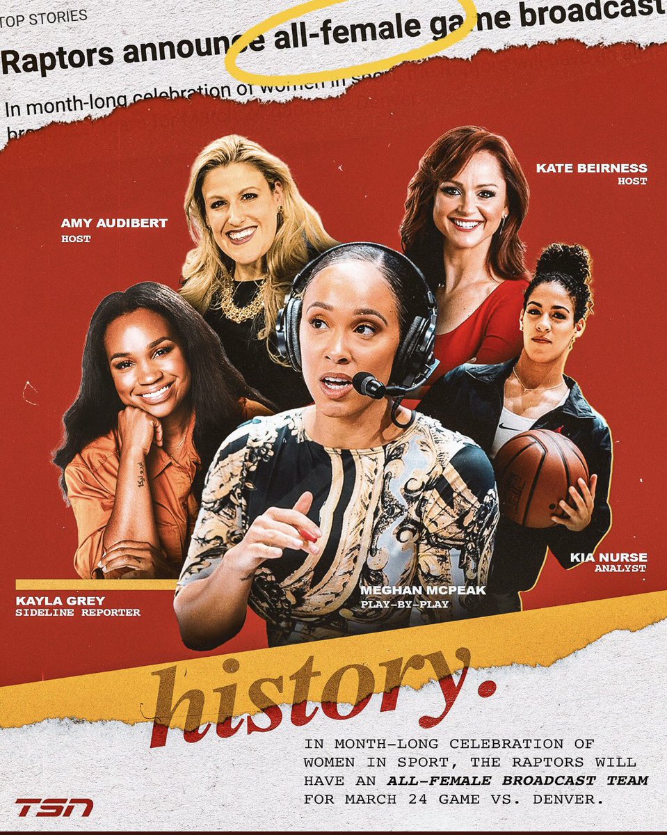 mentornmatch's tweet photo. Mentors making current history! An all-female broadcast crew will be featured for tonight's @Raptors game on @TSN_Sports. 
Historic 👏
https://t.co/GNUyhfJp0z
#WomenHistoryMonth
#MentoringAmplifies
#MentorAndMatch
#MoreFirst https://t.co/wcEBL2szJl