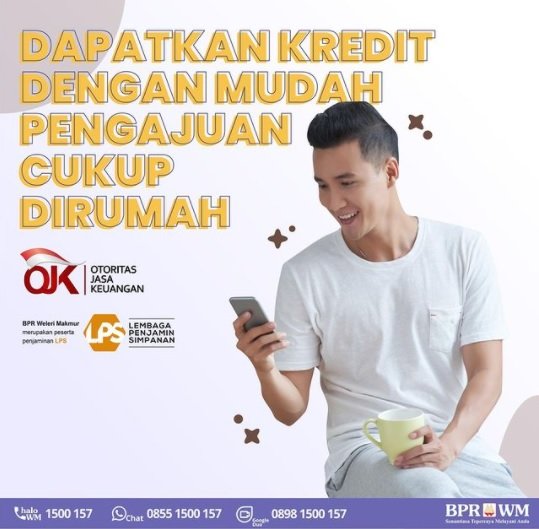 BPR_WM's tweet photo. Mitra WM, Sekarang pengajuan kredit ga perlu susah susah, cukup dari rumah aja Mitra WM bisa mengajukan kredit di BPRWM lho

Tunggu apalagi?

Untuk info lebih lanjut segera hubungi kami
☎️1500 157
Whatsapp: 0855 1500 157 https://t.co/DimHR6DFjU
