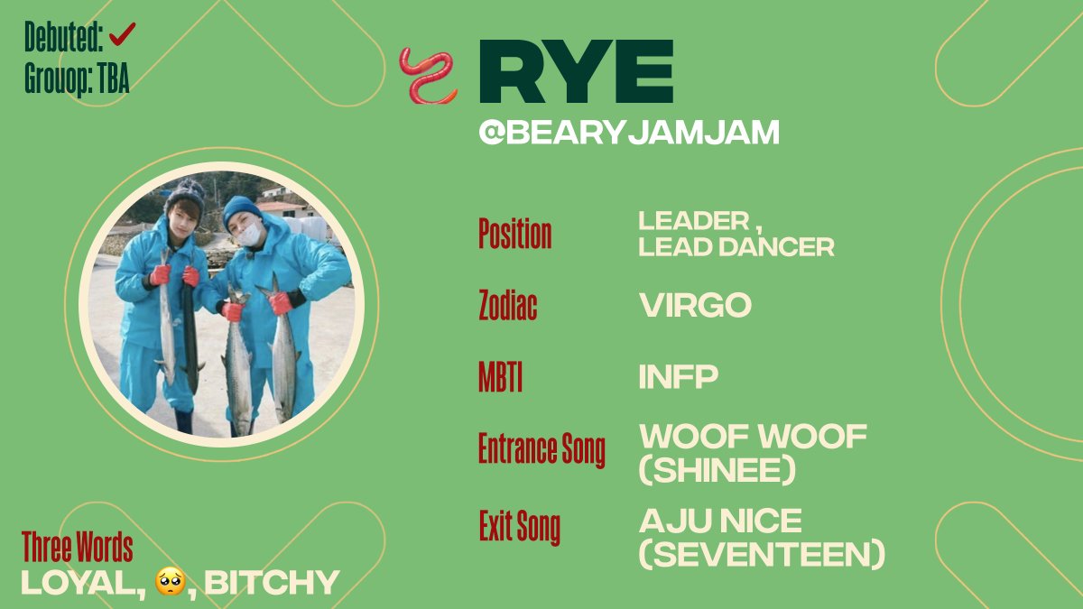 daesangsurvivor's tweet photo. Official Profile - RYE
@bearyjamjam
#IdolSurvivorS2 #CanIGetta #JamOnRye https://t.co/7TIYonb0HO