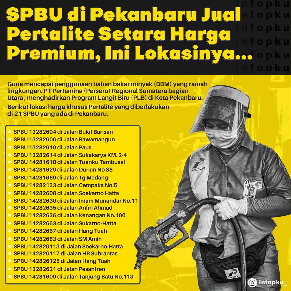 infoPKU's tweet photo. Program Langit Biru (PLB) merupakan program pengurangan polusi. Tujuannya, untuk mengedukasi masyarakat untuk menggunakan BBM berkualitas seperti Pertalite, Pertamax dan Pertamax Turbo.

#infoPKU #Pekanbaru #infoPKUgrafis #programlangitbiru https://t.co/lHCSwU0Nt2