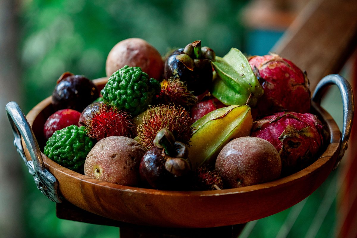 A diverse harvest springs from Tropical North Queensland’s rich food bowl, from seafood, nuts and chocolate to coffee, tea and exotic fruits like these. There’s pitaya (aka dragon fruit), juicy passionfruit, kaffir lime, mangosteen &amp; the star-shaped carambola, just to name a few.