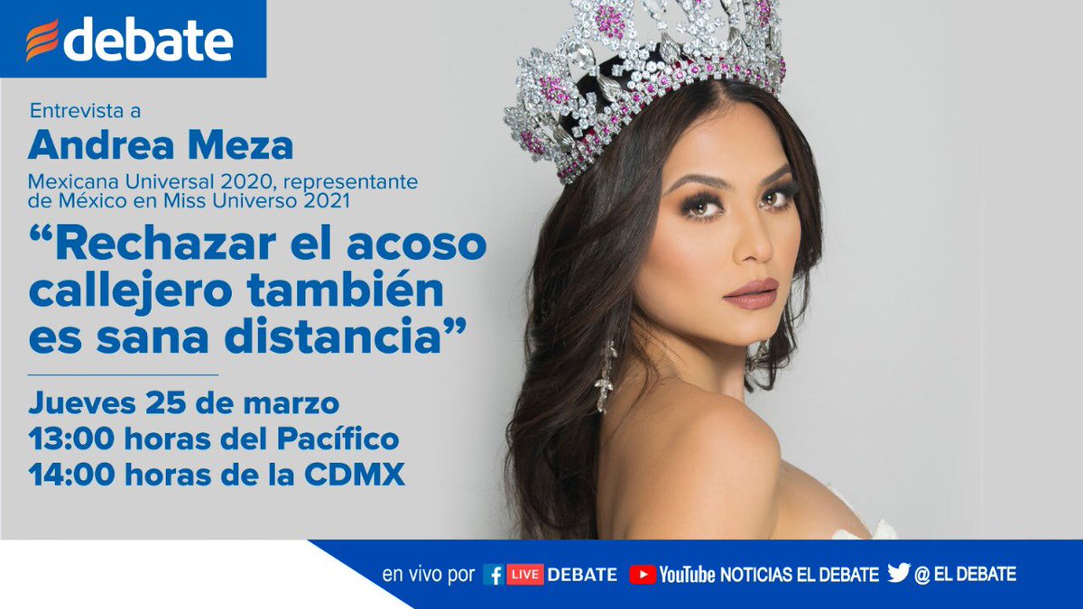 ¡No te puedes perder esta entrevista con #AndreaMeza Miss Universo México! ✨ @davidorteganews 💜