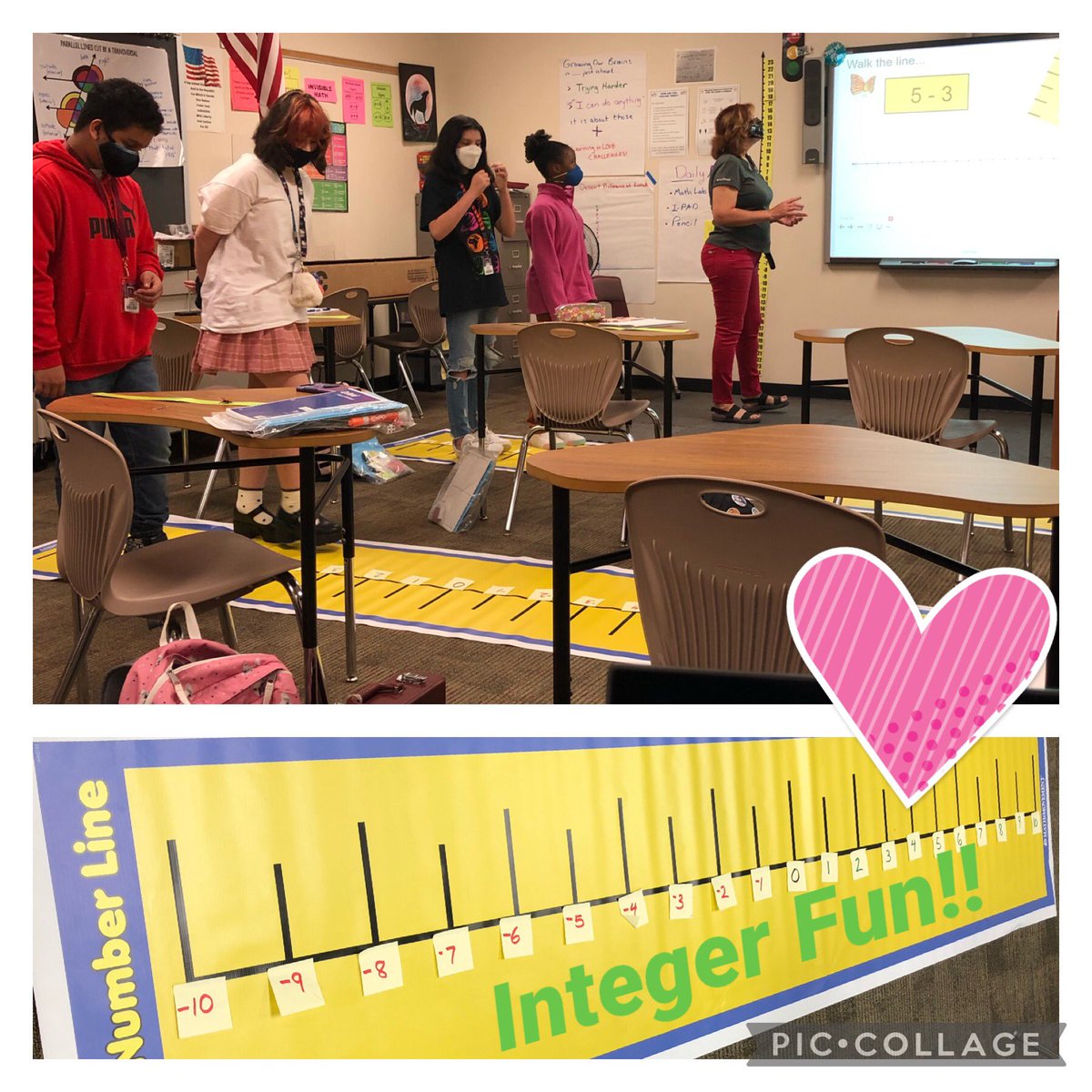 I loved observing Mrs. Scott’s math class rocking integer operations with the number line! Awesome job targeting our kinesthetic learners! These kiddos had great conversations coaching each other through the problems.  #crjh #crjhmath #kisdmath