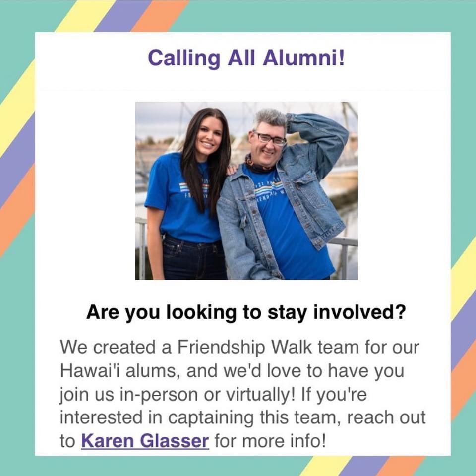 BestBuddiesHI's tweet photo. Our #weeklywalker is Ian, an ambassador and member at the University of Hawaii-Manoa chapter. He and Rohan hang out, go to sporting events, and share their interests. Ian says, “I walk for inclusion because I want to make more friends, and I feel included.” #BBHI https://t.co/3ruLzqWHhm
