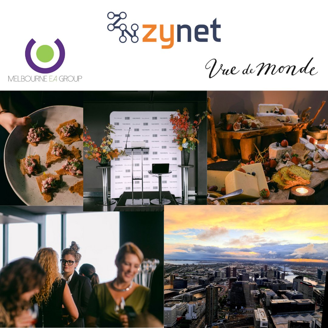 Zynet_IT's tweet photo. Thank you to Melbourne EA Group for hosting a successful event with Vue Events at beautiful Vue de monde. Jordan our Operations Manager attended the event on Tuesday evening. 
If you are looking for a space for an upcoming event, you will not be disappointed. 
Photos - Neiyo https://t.co/5wXQevundi