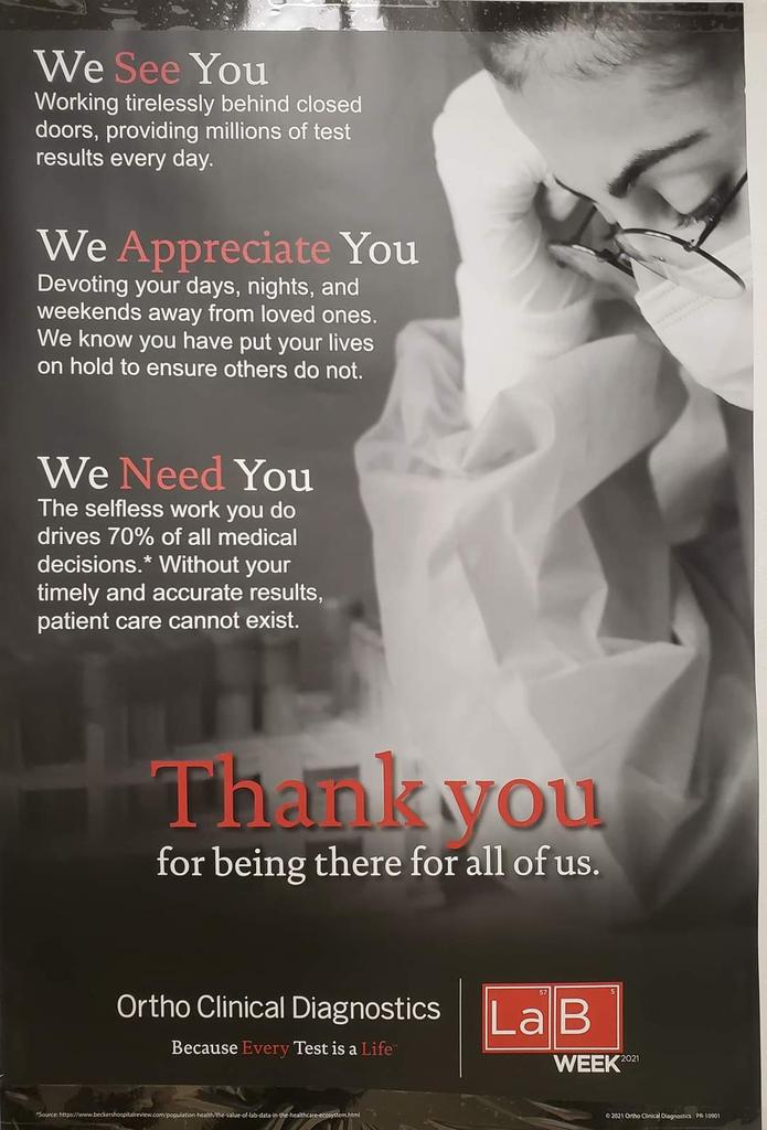 HassanLabDoc's tweet image. Thank you #OrthoClinical for this amazing poster.  #labweek2021 #Hiddenheroes