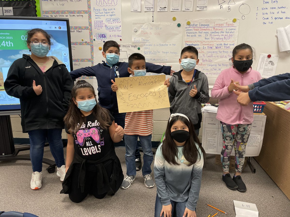 MsKSantini's tweet photo. We โD๐ฉ-nutโ quit! We learned and had a a LOT of fun... We almost escaped!!!! ๐๐
#WeAreAllWinners #MathEscapeTheRoom #ThirdGradeRocks @MsCundiff_NBE @HumbleISD_NBE @AliciaChavezNBE https://t.co/kfwEp1Z31q