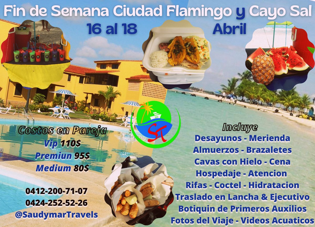 BryanthGonzalez's tweet photo. 🥺❤️🌴🌊
#FindeSemana
#Ciudadflamingo
#CayoSal
#ParqueNacionalMorrocoy
Salidas desde Caracas & Maracay
Consulta nuestro IG @SaudymarTravels
#Fulldays #Viajes #Excursiones #Turismo #Ccs #Caracas #Maracay #Chiriviche #Morrocoy #Playa #Islas #Cayos https://t.co/lxSpGVht53