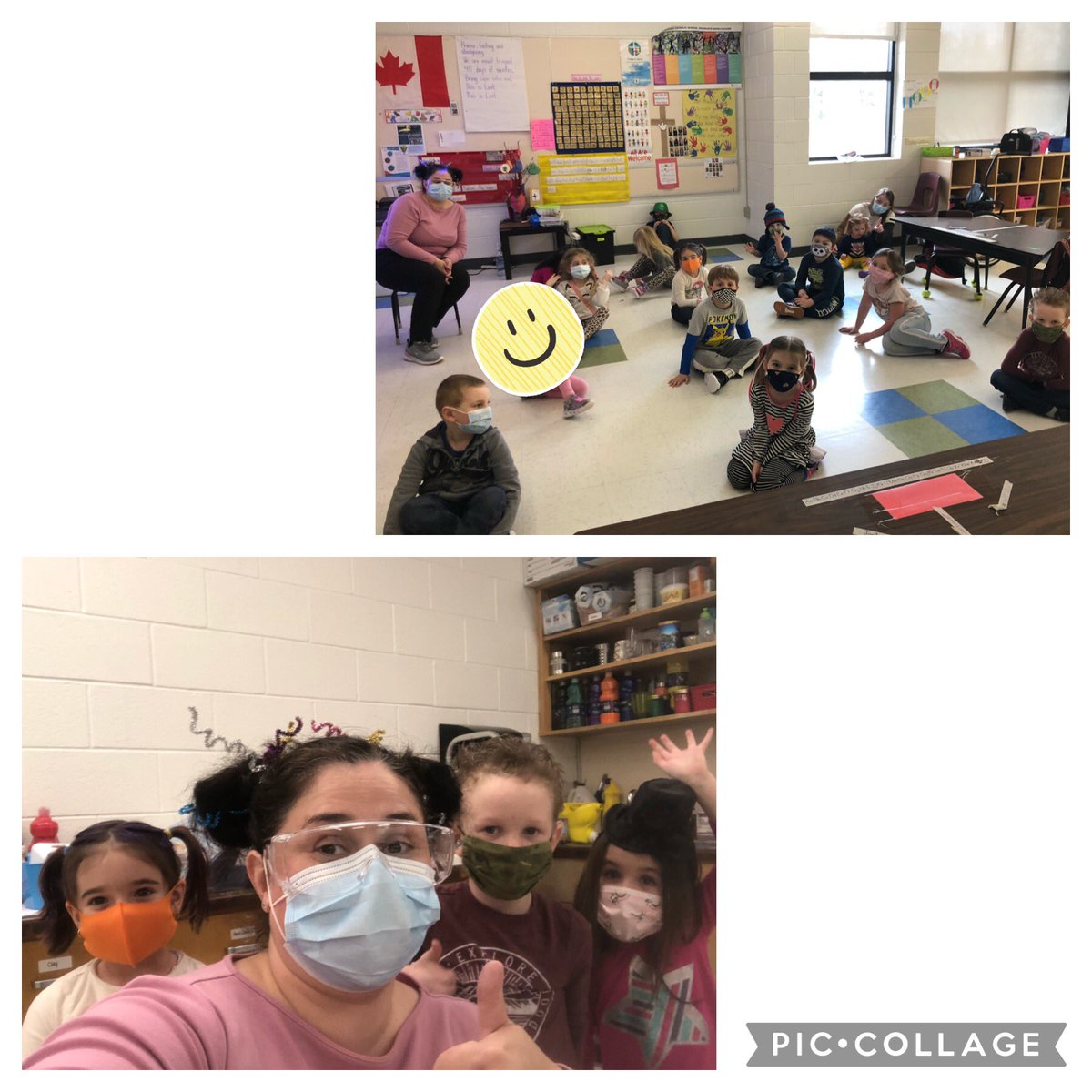 MrsVaudry's tweet image. Crazy Hair and Hat Day @alcdsb_abos! So much fun! Great job Kinderland! #KinderMagic