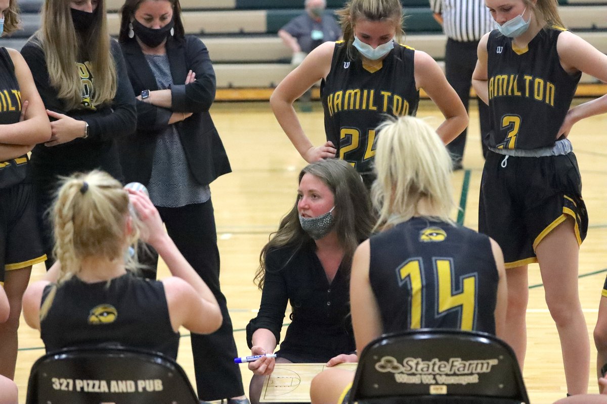 Hamilton JV girls basketball coach Brooklyn Groenheide did a nice job preparing her team on short notice to play in a varsity district game. Amazing that a JV team could win a varsity game.