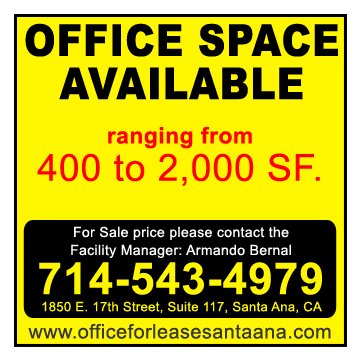 office_forlease's tweet photo. Office Space For Lease in Santa Ana #privateoffice
1850 East 17th St Suite 117, Santa Ana, CA 92705
https://t.co/udtMXzy0wL - #officeforlease #santaana #orangecounty #businessoffice #officeforrent #officesforrent #commercialofficespace #oficinas #oficinaenrenta #officesavailable https://t.co/vqaTTWMflR