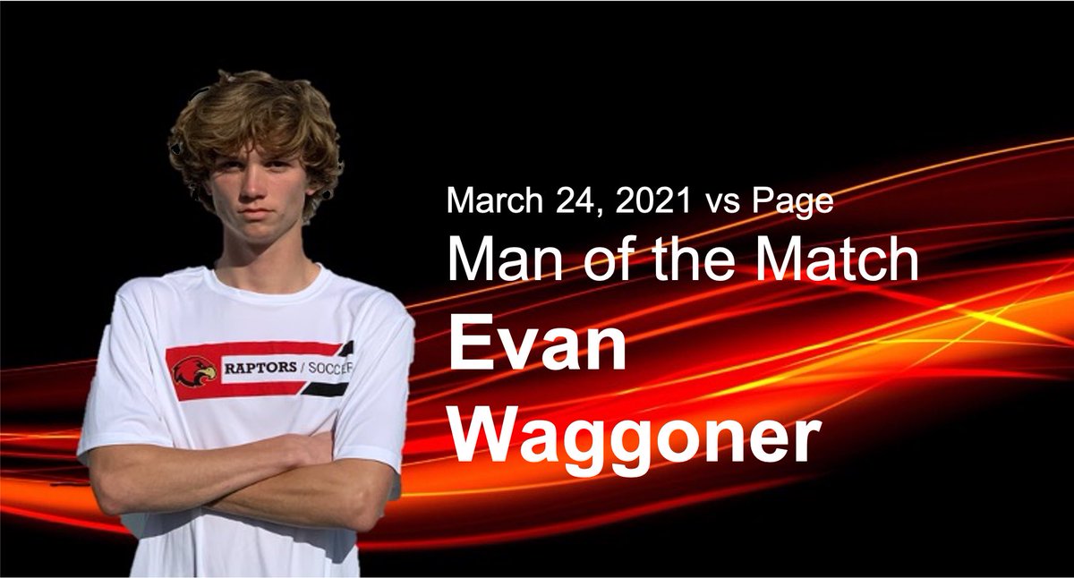 Raptor_Soccer's tweet photo. 🏆Man of the Match: Evan Waggoner 
Evan scored the lone Raptor goal, made some key tackles and plugged the middle all game long. https://t.co/SfWjbrY1Oy