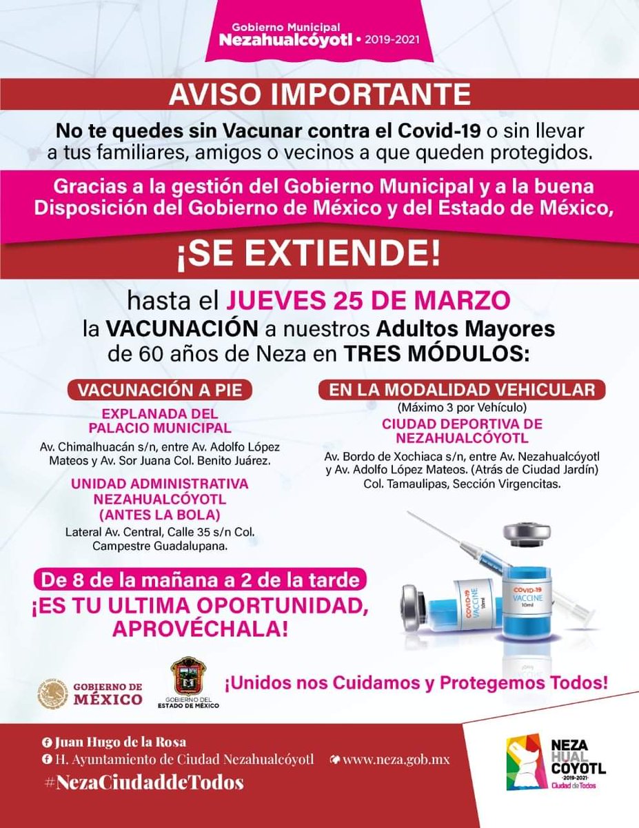 MosiacUnidos's tweet photo. Amigos, aviso importante❗❗❗
#VacunaCOVID19 https://t.co/KI9a0C5fO2