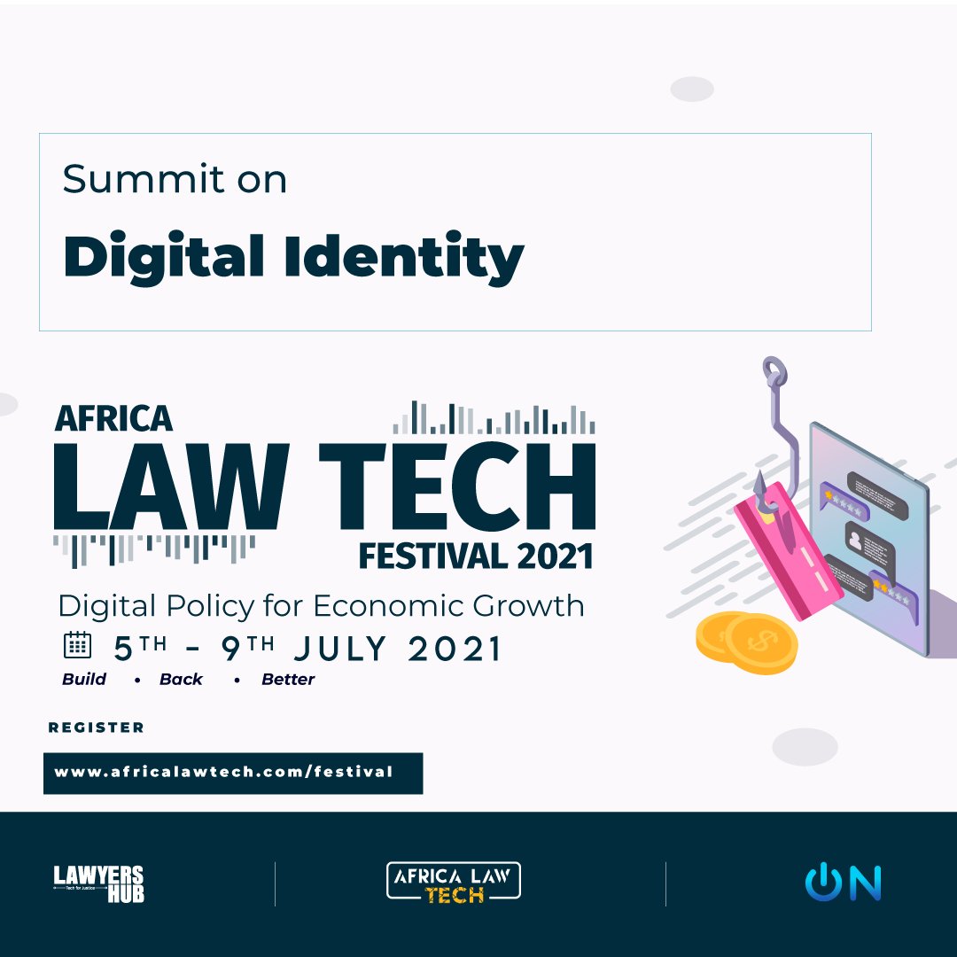 AFRICA LAW TECH FESTIVAL 2021
💢Summit on Digital Identity💢
This year's Theme is; Digital Policy for Economic Growth

Registration is free

Sign up now to Attend this and many more
🔗 africalawtech.com/festival

#digitalidentity #LegalTech #LegalInnovation #AfricaLawTech