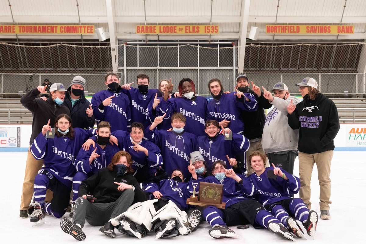 #vthshockey <a href="/ColonelHockey/">Brattleboro Bears</a> Brattleboro won its first state hockey championship ever by beating Harwood 5-3 in Barre (Kelly Fletcher photo).