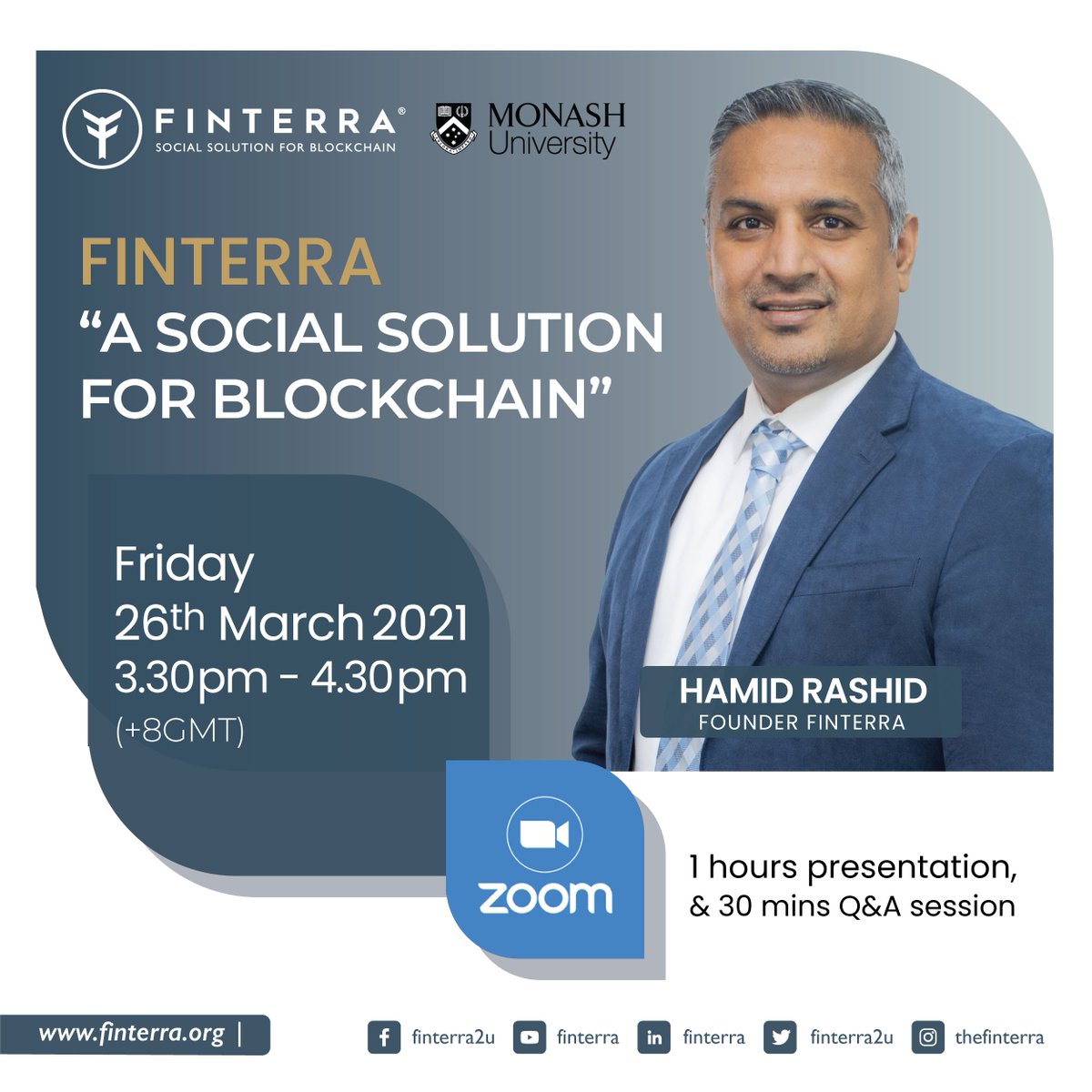 Finterra2u's tweet photo. Catch Founder of #Finterra, @HamidRashid7478 as he delivers a special class on #Fintech &amp; #Blockchain to students from the School of Business, Monash University Malaysia.

#technology #innovation #startups #digitaltransformation #monashuniversity #SocialSolutionforBlockchain https://t.co/9QGPqiRWUo