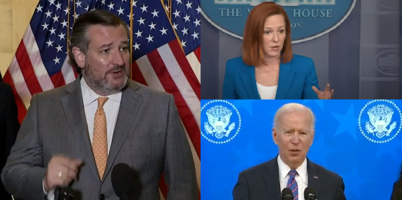 I'm sure it's a total coincidence that even though all three of these people spoke to the press today, only one was asked by a reporter to put on a mask