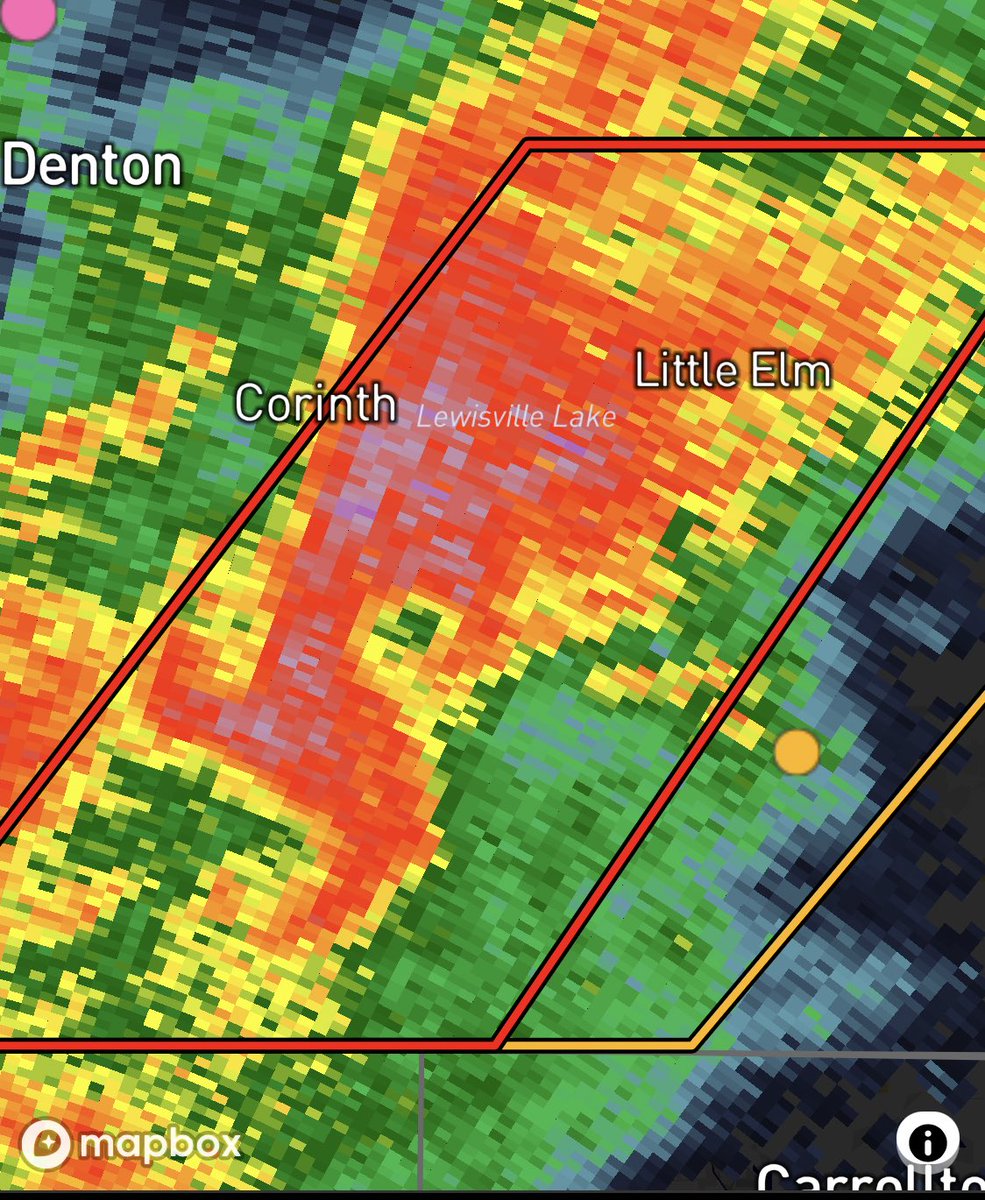 ReedTimmerUSA's tweet photo. NEW: Tornado warned supercell over Lewisville Lake, TX just southeast of Corinth! This dangerous storm is just north of the DFW metroplex. Supercells erupting throughout north Texas! @RadarOmega_WX #txwx https://t.co/ws2MVkUcu0