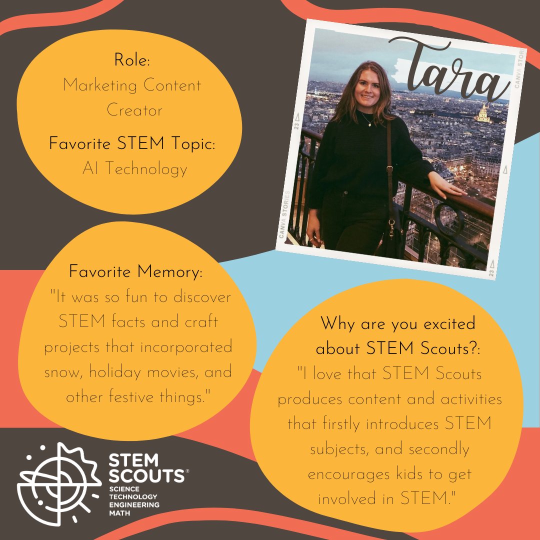 StemscoutsATX's tweet photo. Meet Tara✨ She is one of our #volunteer Marketing Content Creators on The Communication Team where she creates #fun, #engaging #content on our social media pages. 🎨 Thank you for your #handwork and #dedication! We have always enjoyed your #passion and #enthusiasm! 🎉 https://t.co/F8LHAyrCeW