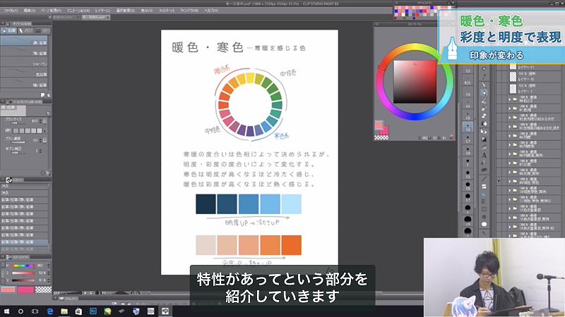 お絵かき講座パルミー A Twitter 暖色 寒色のポイント 寒色 明度が高くなるほど冷たく感じる 暖色 彩度が高くなるほど熱く感じる 例えば描いた炎が迫力ないな と感じたときは彩度を上げてみるとぐっと良くなりますよ T Co W7zuefblwk