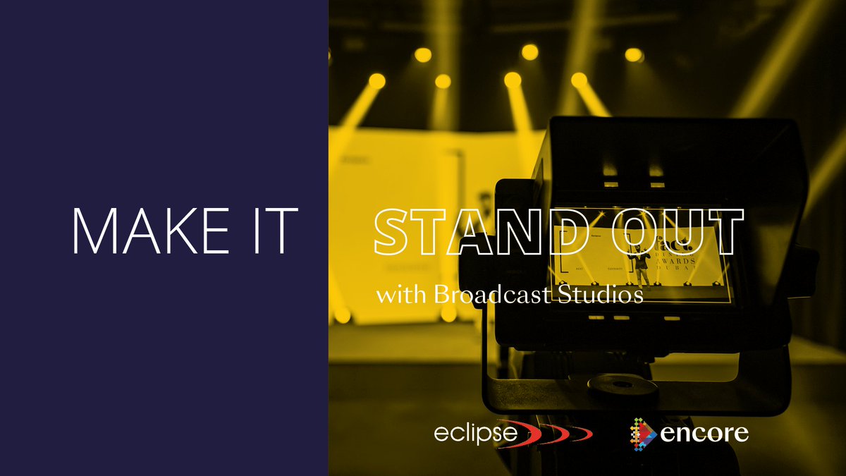 MAKE IT VIRTUAL // Want to elevate your next #virtualevent?  Give your production values a boost by using a broadcast studio. 

bit.ly/3rDMZhq

#MakeItEncore #MakeIteclipse #EventProfs #MeetingProfs #eclipsedxb
