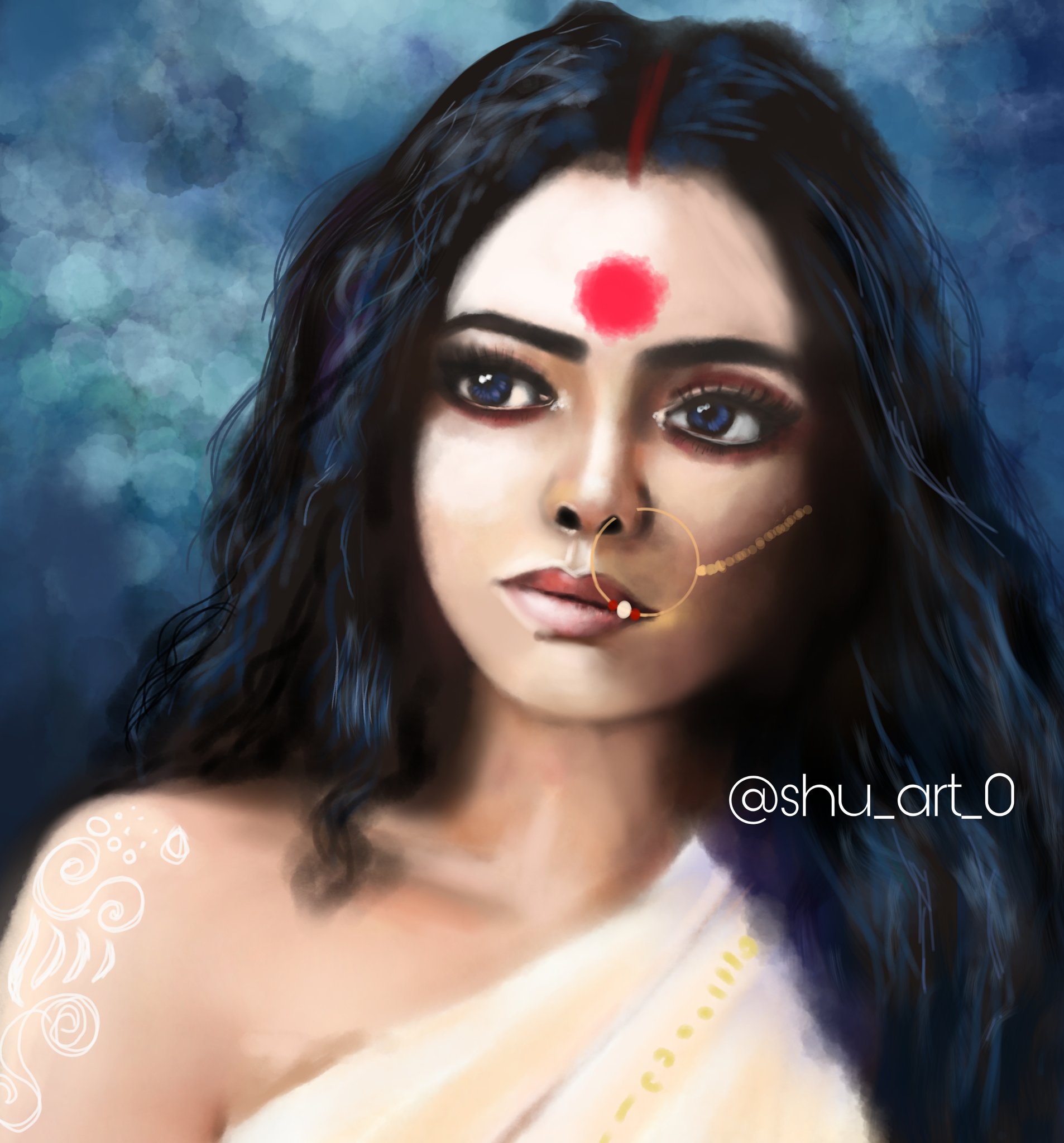 ArtStation - Bengali girl with saree