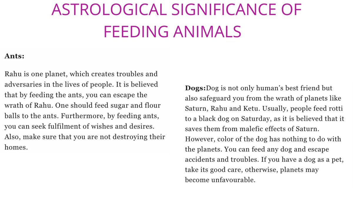 shilpaaggarwaal's tweet photo. ASTROGICAL SIGNIFICANCE OF FEEDING ANTS AND DOGS 
.
.
.
FEEDING ANTS AND DOGS HELP TO GET RID OF BAD KARMA AND ALSO SAVES FROM BAD EFFECTS OF SATURN, KETU , RAHU🌟
.
.
For Numerology Consultation Contact  
📱9878055306
SHILPAAGGARWAAL#NUMEROLOGIST
#numerology #numerologyreading https://t.co/3AmmHnqoFH