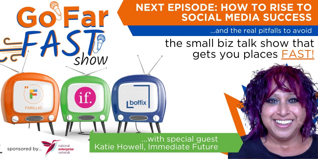 farillio's tweet photo. The next episode of the #GoFarFast show is coming! This time @merlieldc @AaronPatrickQBC will be chatting with the fabulous @katyhowell @iftweeter all about social media success & pitfalls to avoid! Don't forget to DM us if you have any questions you'd like to ask π https://t.co/7DmU82AqwS