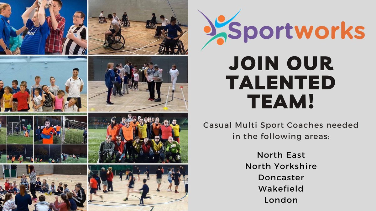 We have some exciting opportunities to join our growing team. For more information visit sportworksltd.co.uk/join-team or email info@sportworksltd.co.uk

#employment #vacancies #jobs #jobsinsport #sport #sportworks #opportunities #northeast #northyorkshire #wakefield #doncaster #london
