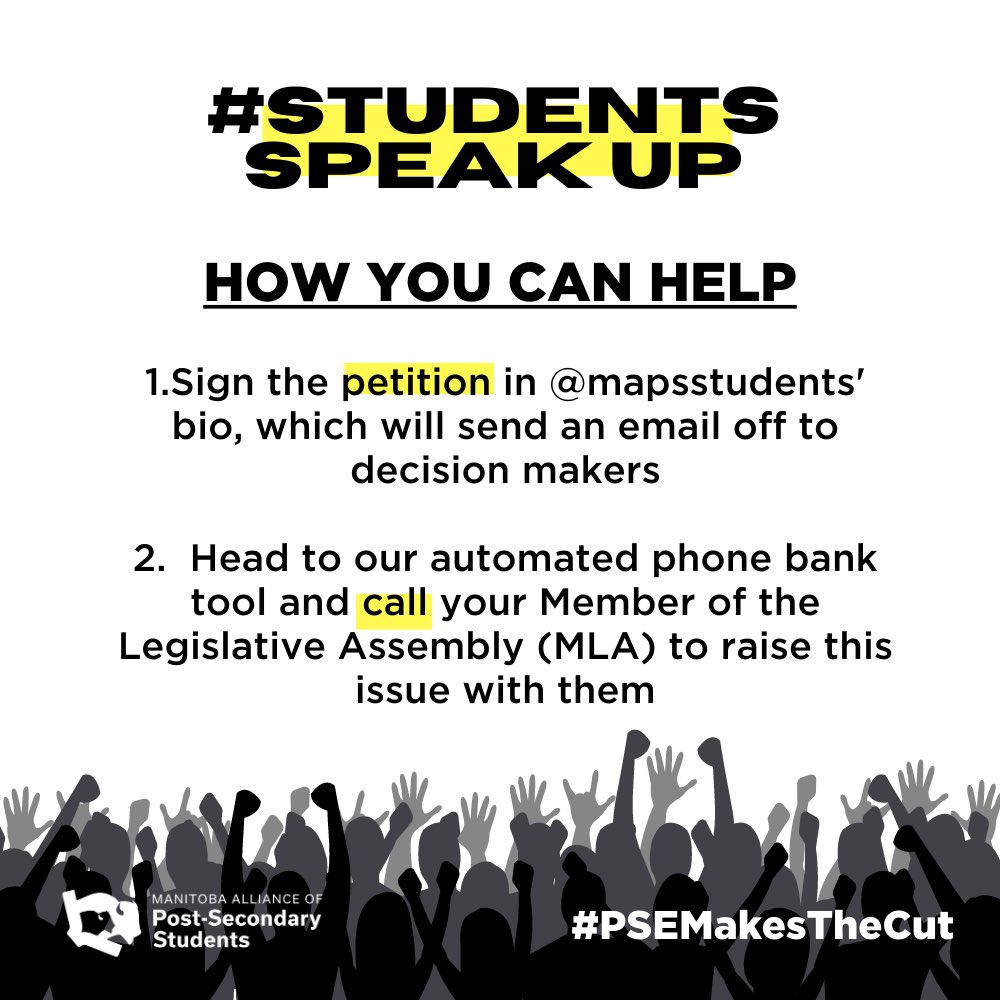 #StudentsSpeakUp Week 1 Part 2 has launched - right in time for another tuition hike in light of provincial cuts to #PSE. 

#mbpoli