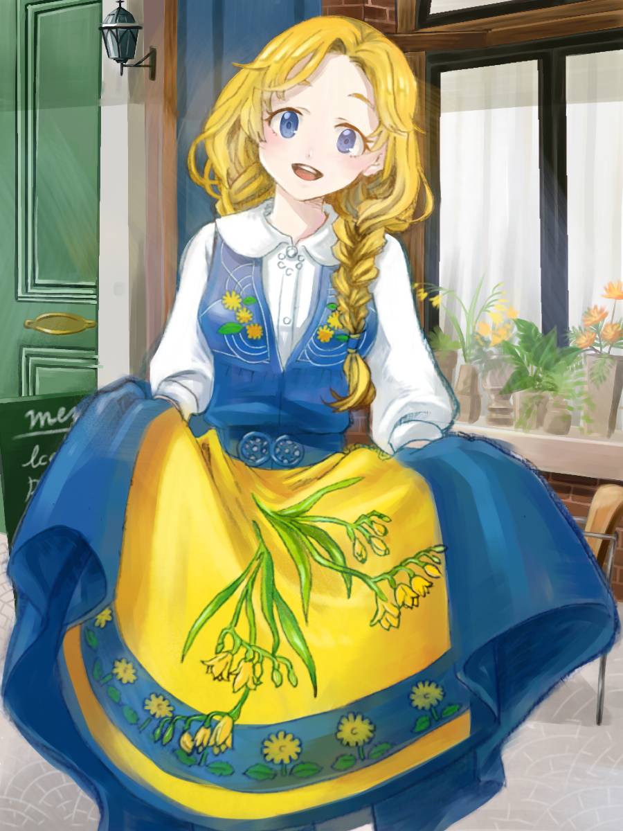 みう 黄色のフリージアの花言葉は 無邪気 フィンランドの民族衣装を描いてみました オリジナルイラスト 絵描きさんと繋がりたい みう 黄色のフリージアの花言葉は 無邪気 フィンランドの民族衣装を描いてみました オリジナルイラスト 絵描きさんと繋がりたい