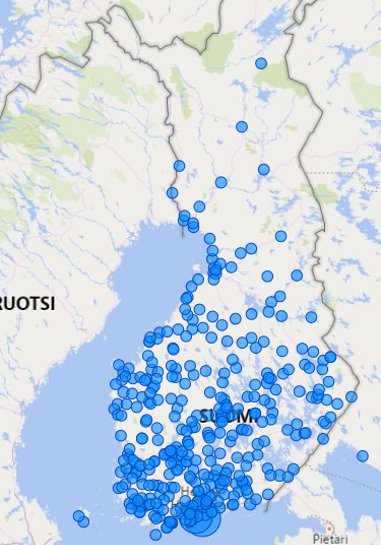 Tiesitkö että <a href="/VTTFinland/">VTT</a> on käynnissä yksi pisimpään jatkuneista #innovaatio'tutkimuksen projekteista. SFINNO on kerännyt 90-luvulta suomalaiset innovaatiot yhteen. Nyt pistämme aineistoa dashboardiin, tuloksena näkymiä kuten innovaatiot kartalla (Ei ihan valmista vielä tosin).