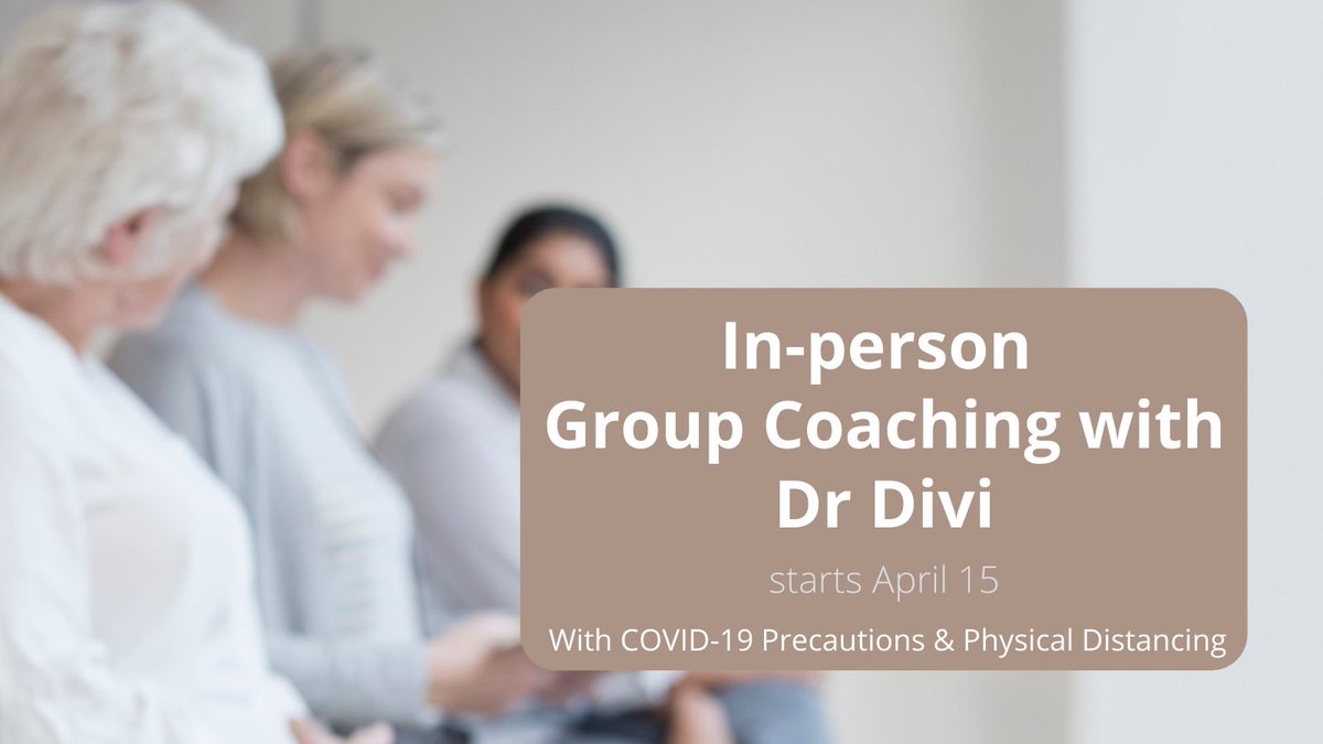 DrDiviC's tweet photo. My group coaching starts April 15. 

I have a space in my office which seats 6 with the Covid precautions. 

Are you interested in joining me in person for a 3-month stint of group coaching? If so, please DM me - we will of course use covid precautions etc. Let me know! https://t.co/bfiybc11Iz
