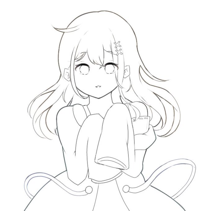 線画を置いといたらフォロワーさんが塗ってくれるかもしれないのtwitterイラスト検索結果