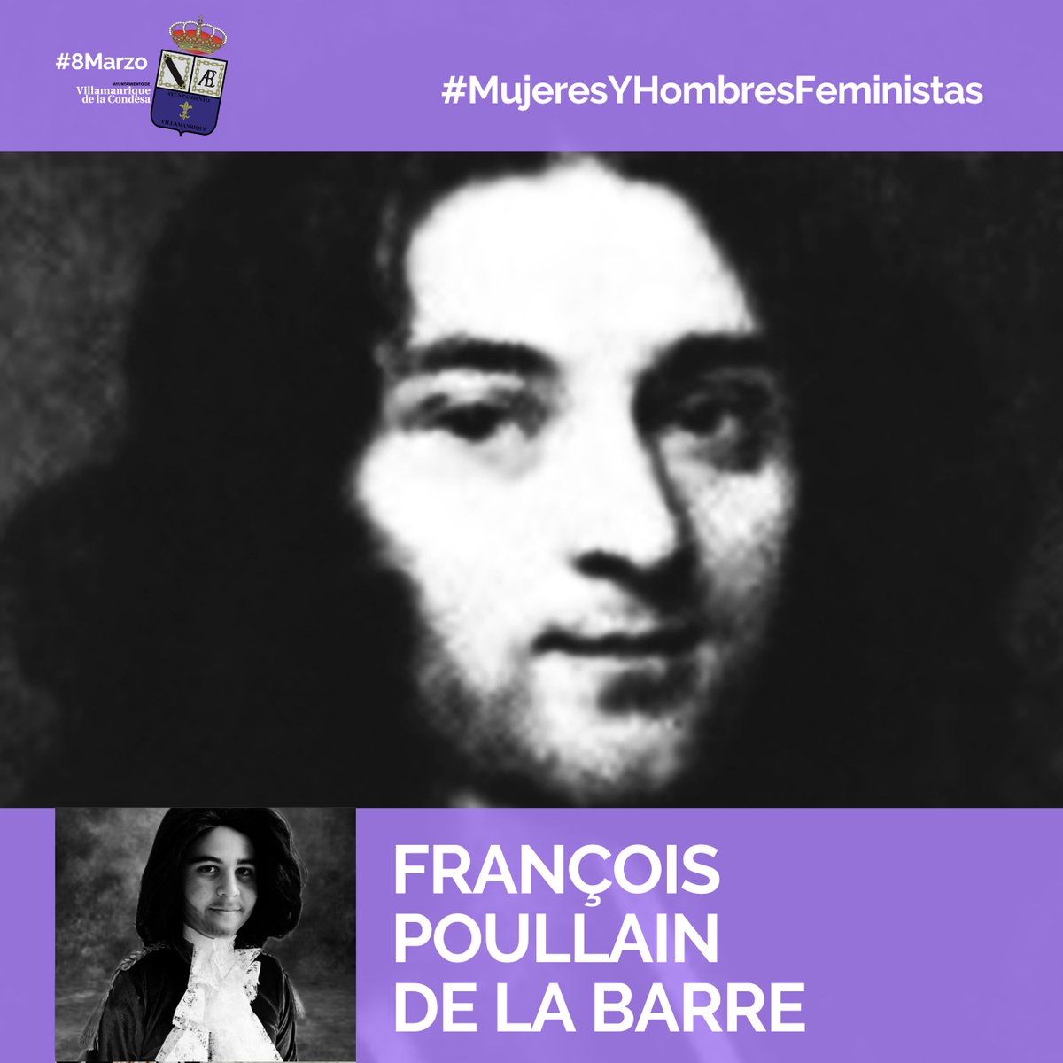 AytoVillamanriq's tweet image. #MujeresYHombresFeministas: ¡Antonio José Díaz Moreno es François Poullain de La Barre‼️

💜 #François #Poullain de La #Barre (París, Francia 1647; Ginebra, Suiza 1725) 👇

📲es.wikipedia.org/wiki/Fran%C3%A…

#FelizJueves #8Marzo #VillamanriqueEsIgualdad #Coeducación #Juventud 💜