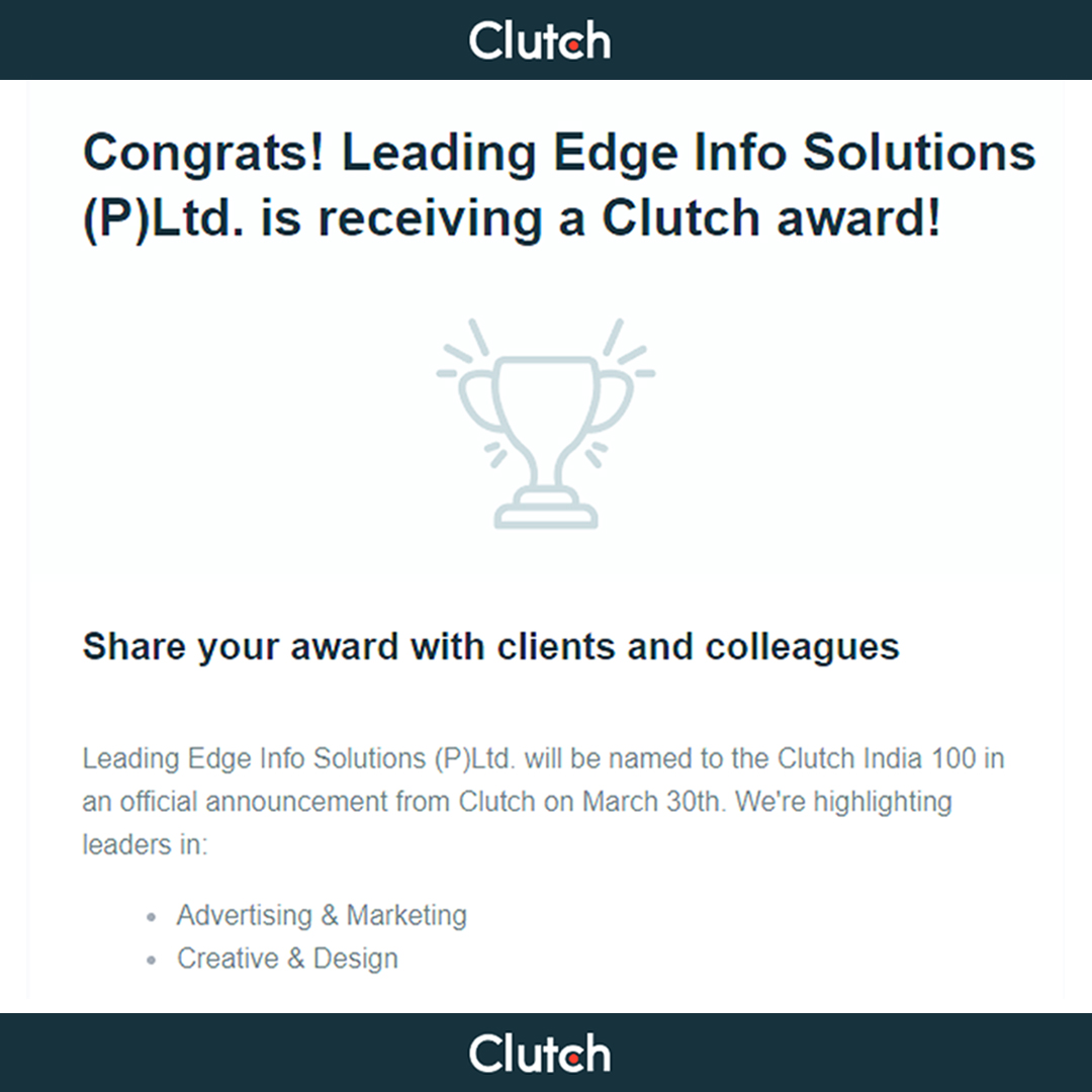 thakral_deep's tweet photo. Thrilled and exited to be evaluated as top 100 marketing and creative design agency in India by Clutch for March2021 .Thanks And cheers to whole leis family @leadingedge_in #thrilledforfall #teamwork #blessings #teamwin #leadingedgefamily https://t.co/xWjIJJj5Gj
